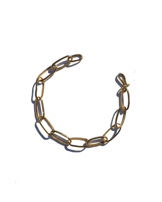 14K Gold Elongated Link Bracelet by Liza Makes Jewelry