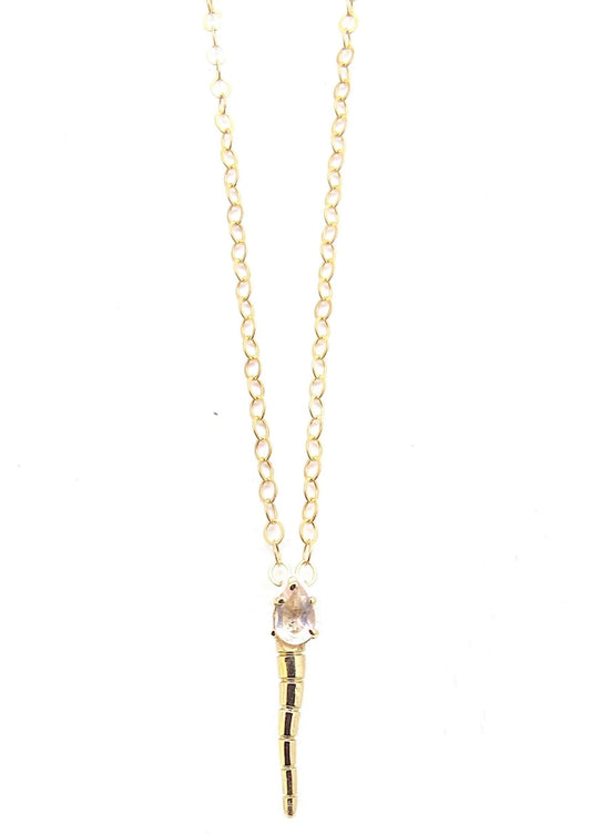 14K Gold Serpent Pendant with Morganite by Jacqueline Rose