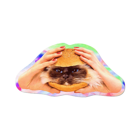 Holographic Catburger Sticker by Toiletpaper