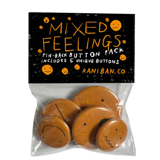 Mixed Feelings Pin-Back Button Pack by Rani Ban